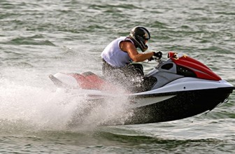 Jet ski rider at sea